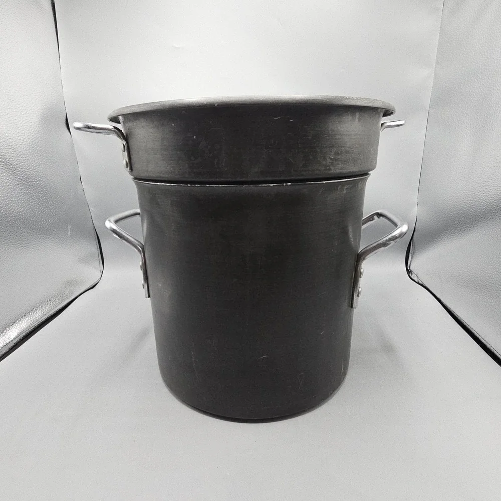 Vintage Commercial Aluminum 16 Qt Stock Pot, Steamer Insert,‎ Lid Toledo, Ohio